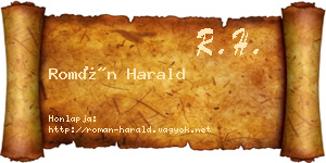 Román Harald névjegykártya